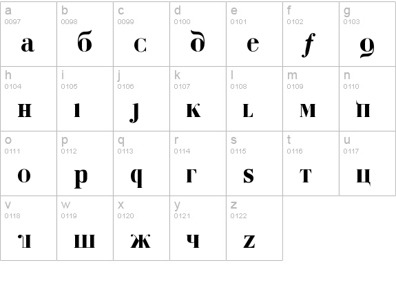 Kremlin Duma Bold lowercase a-z preview