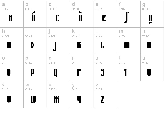Kremlin Emperor Bold lowercase a-z preview