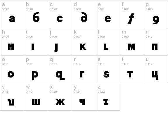 Kremlin Minister Black lowercase a-z preview
