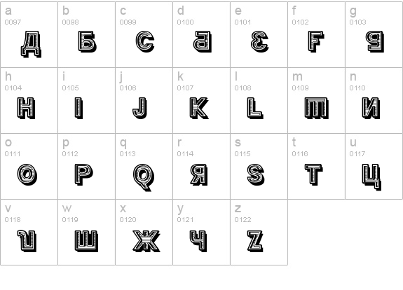 Kremlin Minister Black 3D Bold lowercase a-z preview