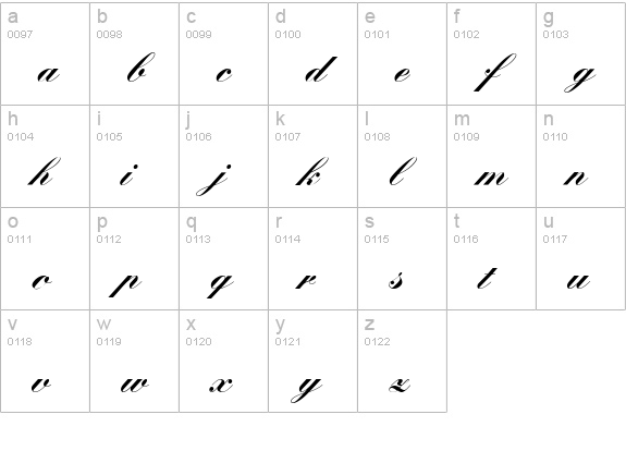 KremlinScript-Bold lowercase a-z preview