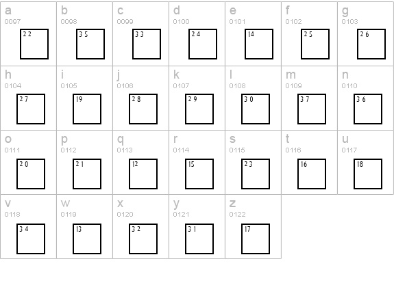 KreuzWort lowercase a-z preview