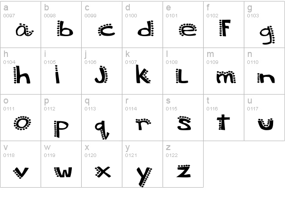 Krisfly lowercase a-z preview