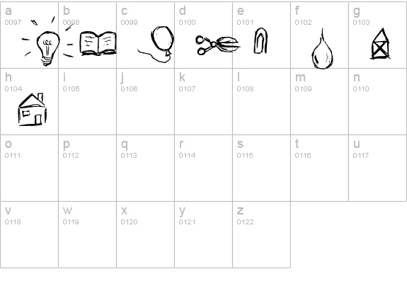 KRITZEL lowercase a-z preview