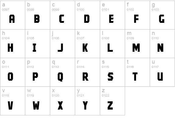 Kroftsmann lowercase a-z preview