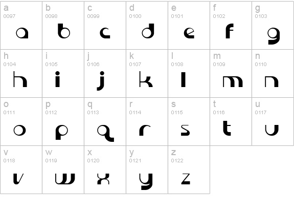Krome normal lowercase a-z preview