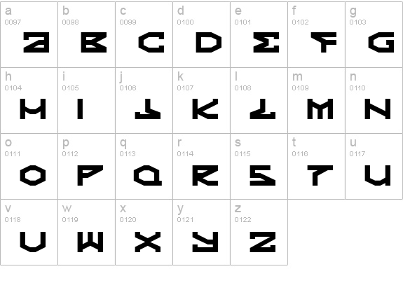 Kryptic lowercase a-z preview