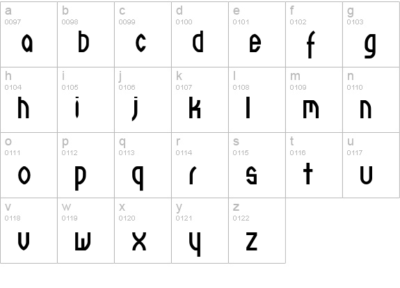 Kryptonic lowercase a-z preview