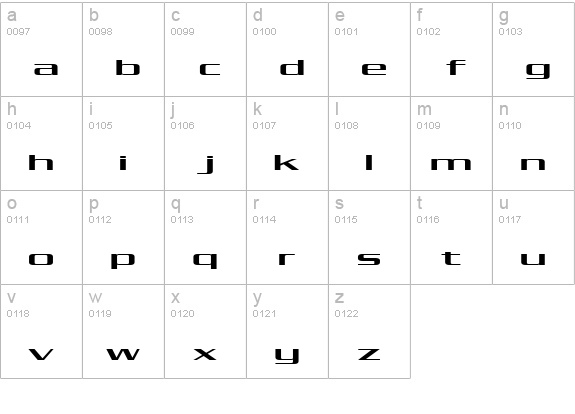 Kubra_Extended lowercase a-z preview