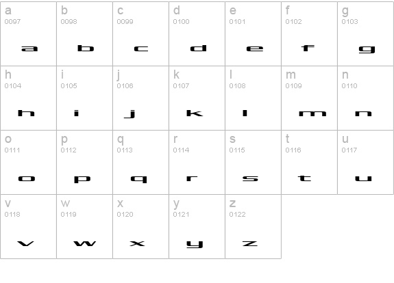 Kubra_Low lowercase a-z preview