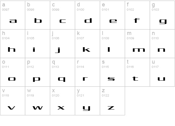 Kubra_medium lowercase a-z preview