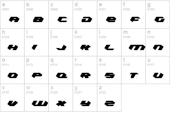 Kubrick Condensed lowercase a-z preview