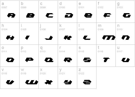 Kubrick Condensed Light lowercase a-z preview