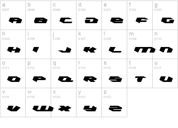 Kubrick Leftalic lowercase a-z preview