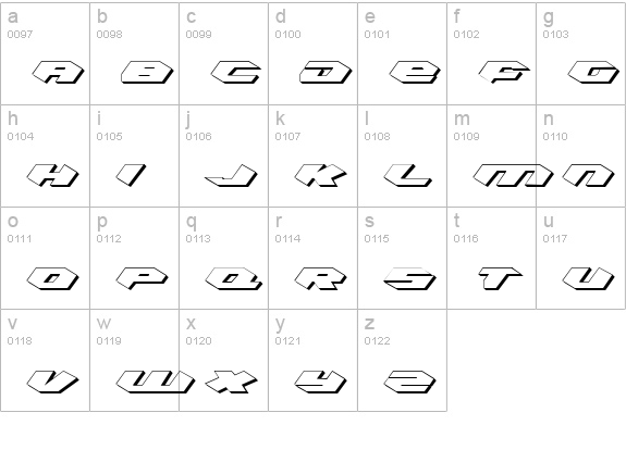 Kubrick Shadow lowercase a-z preview