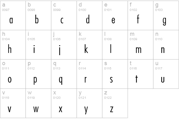 Kudos Light Condensed SSi Extra Light Condensed lowercase a-z preview