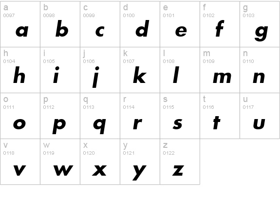 Kudos SSi Bold Italic lowercase a-z preview