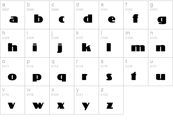 Kudzu lowercase a-z preview