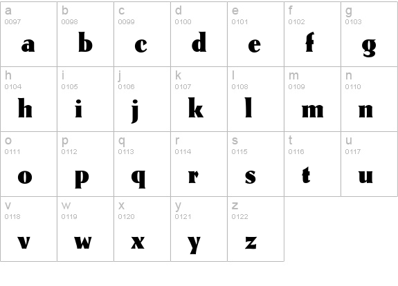 Kuenstler 165 Heavy lowercase a-z preview