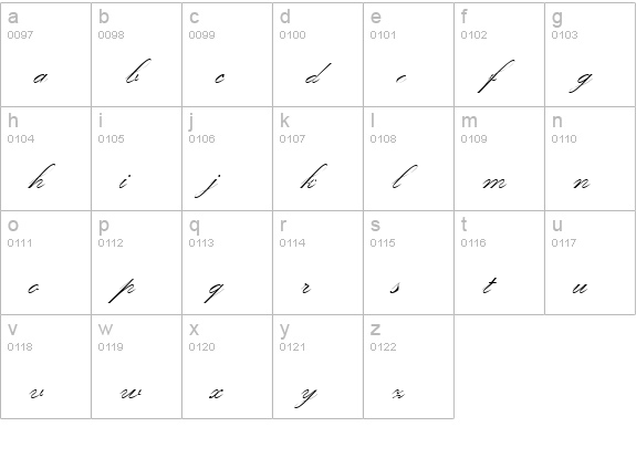 KunstlerschreibschDMed lowercase a-z preview