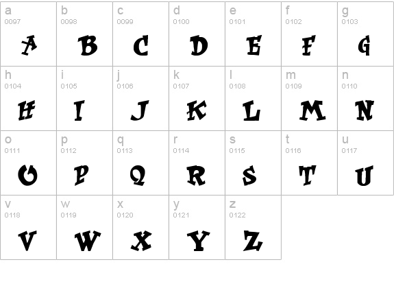 KurtRussell Regular lowercase a-z preview