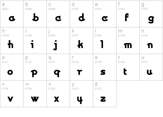 Kurvaceous NF lowercase a-z preview