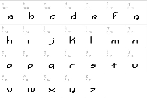 Kurvature BRK lowercase a-z preview