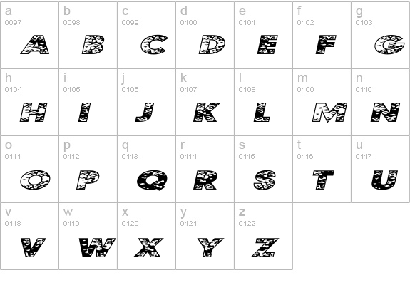 Kustom Kar lowercase a-z preview