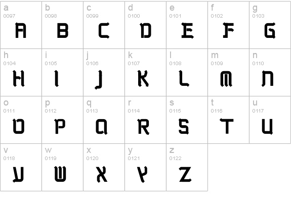 Kwadryga lowercase a-z preview