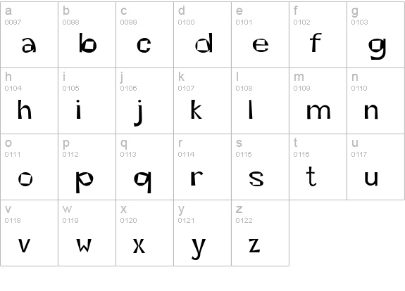 Kwirky lowercase a-z preview