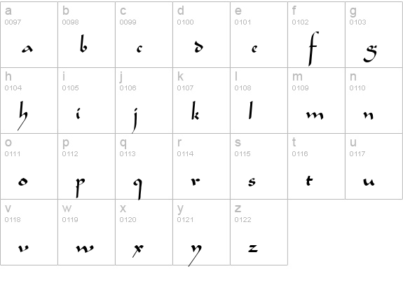 L690-Script-Regular lowercase a-z preview