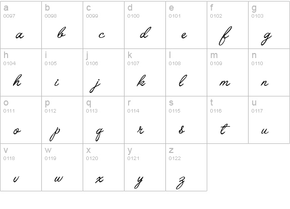 L691-Script-Regular lowercase a-z preview