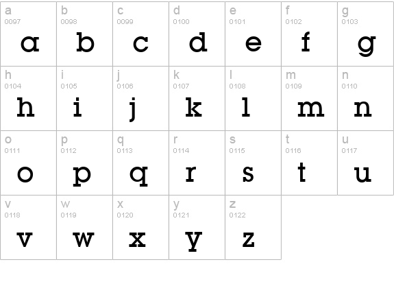 L850-Slab-Medium-Regular lowercase a-z preview