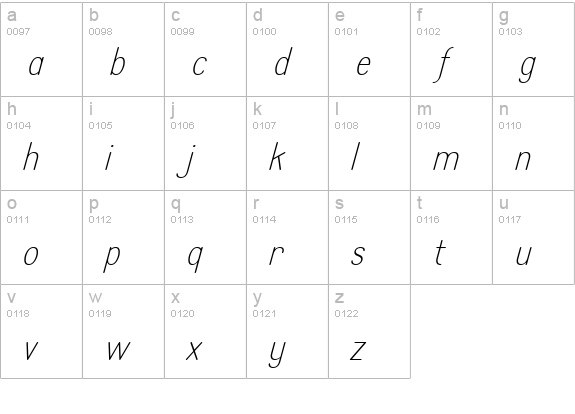 LA Headlights BTN Lt Italic lowercase a-z preview