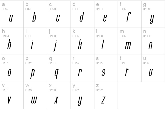 Labtop Bold Italic lowercase a-z preview