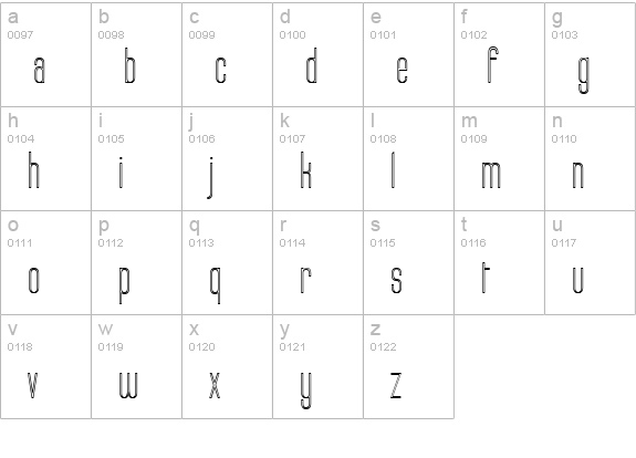 Labtop Outline lowercase a-z preview