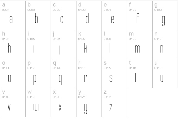 Labtop Thin lowercase a-z preview