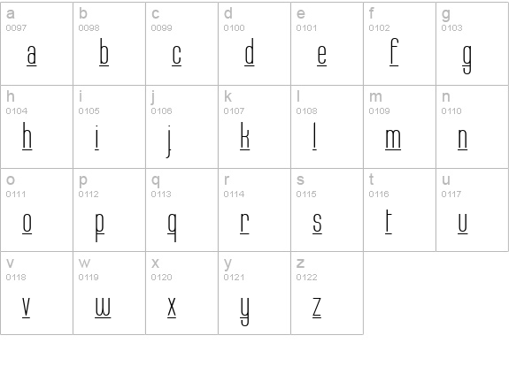 Labtop Underline lowercase a-z preview