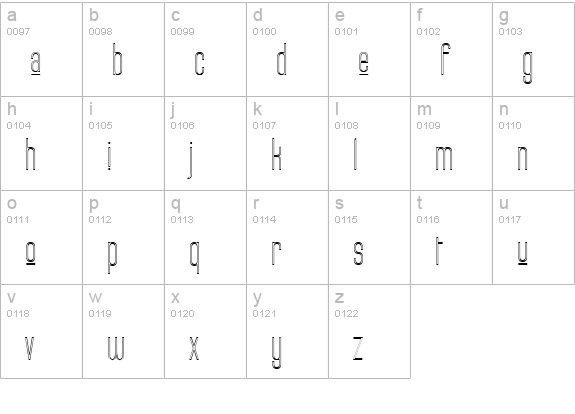 Labtop Upper Outline lowercase a-z preview