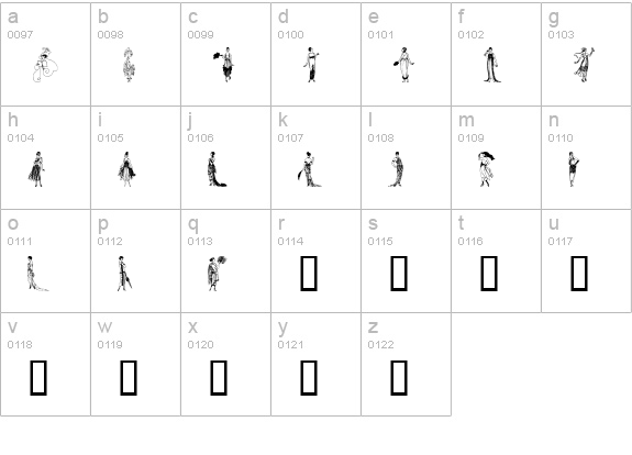 Ladies of the 20's lowercase a-z preview