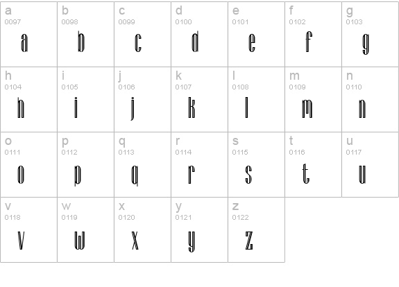Lagniappe Inline NF lowercase a-z preview
