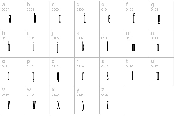 LagunaMadreWBW lowercase a-z preview