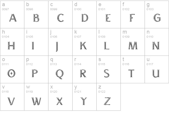 LAKESTER INLINE LAYER 3 lowercase a-z preview
