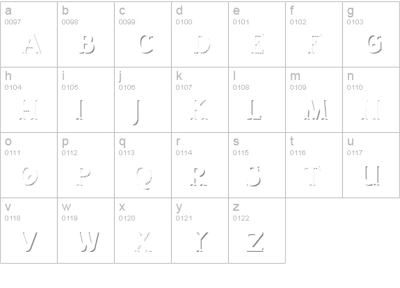 LAKESTER SHADOW LAYER 2 lowercase a-z preview