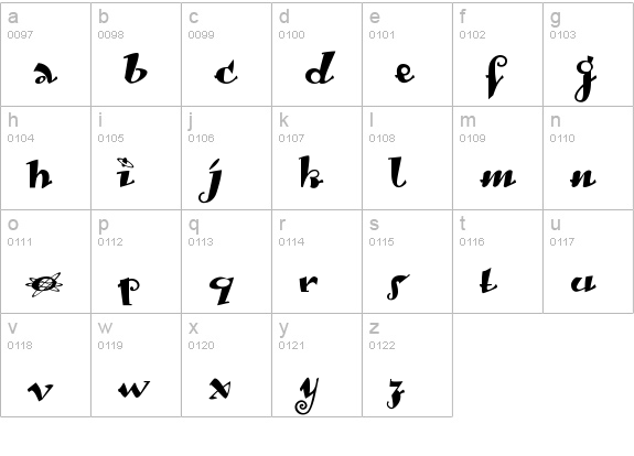 LambadaDexter-Medium lowercase a-z preview