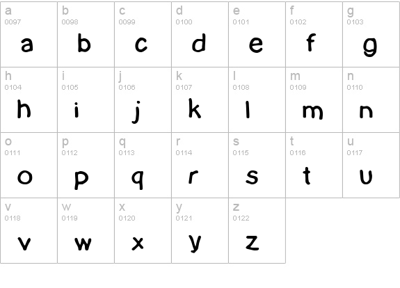 Lamebrain BRK lowercase a-z preview