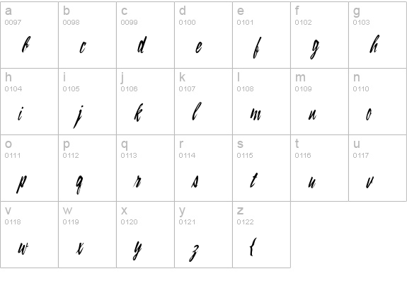 LampoonBrush2 lowercase a-z preview