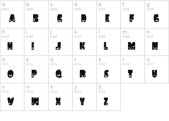Land Shark Condensed lowercase a-z preview