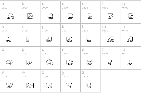 Land Shark Outline Grunge lowercase a-z preview