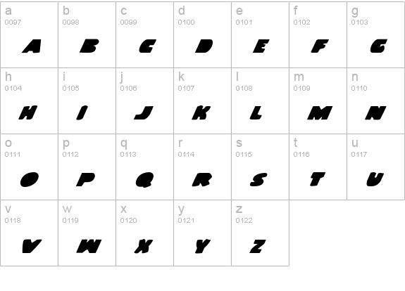 Land Whale Italic lowercase a-z preview